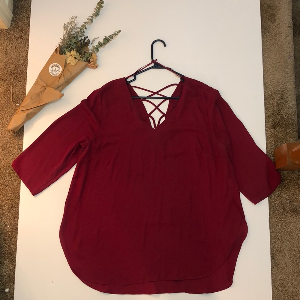 Burgundy tunic blouse